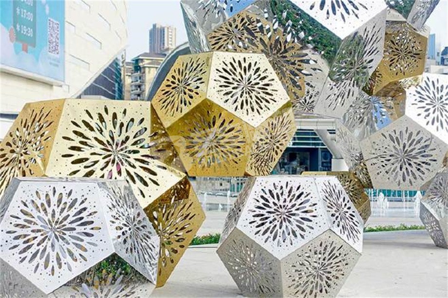 创意镂空切面烟花不锈钢雕塑定制